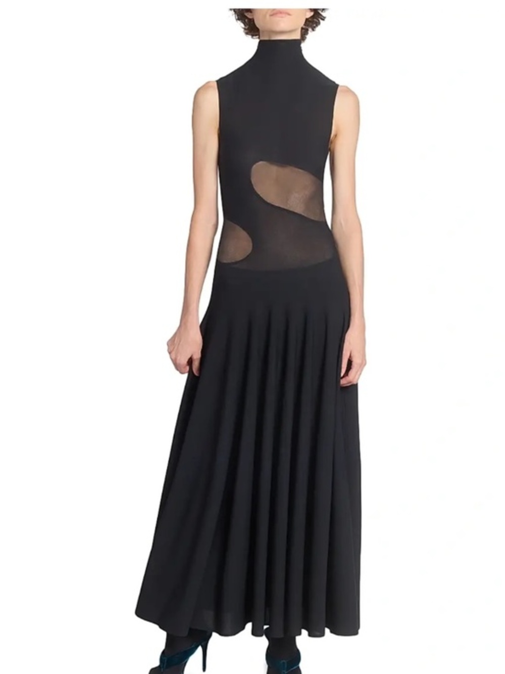 Alaïa  Women's Jersey Fit & Flare Maxi Dress - Noir Alaia